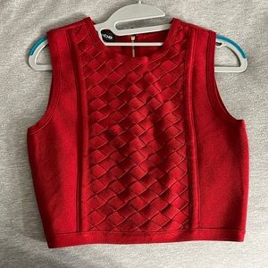 Bebe red crop top size small